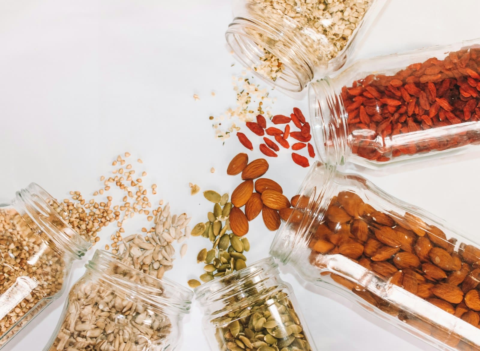 Natural ingredients in apothecary jars